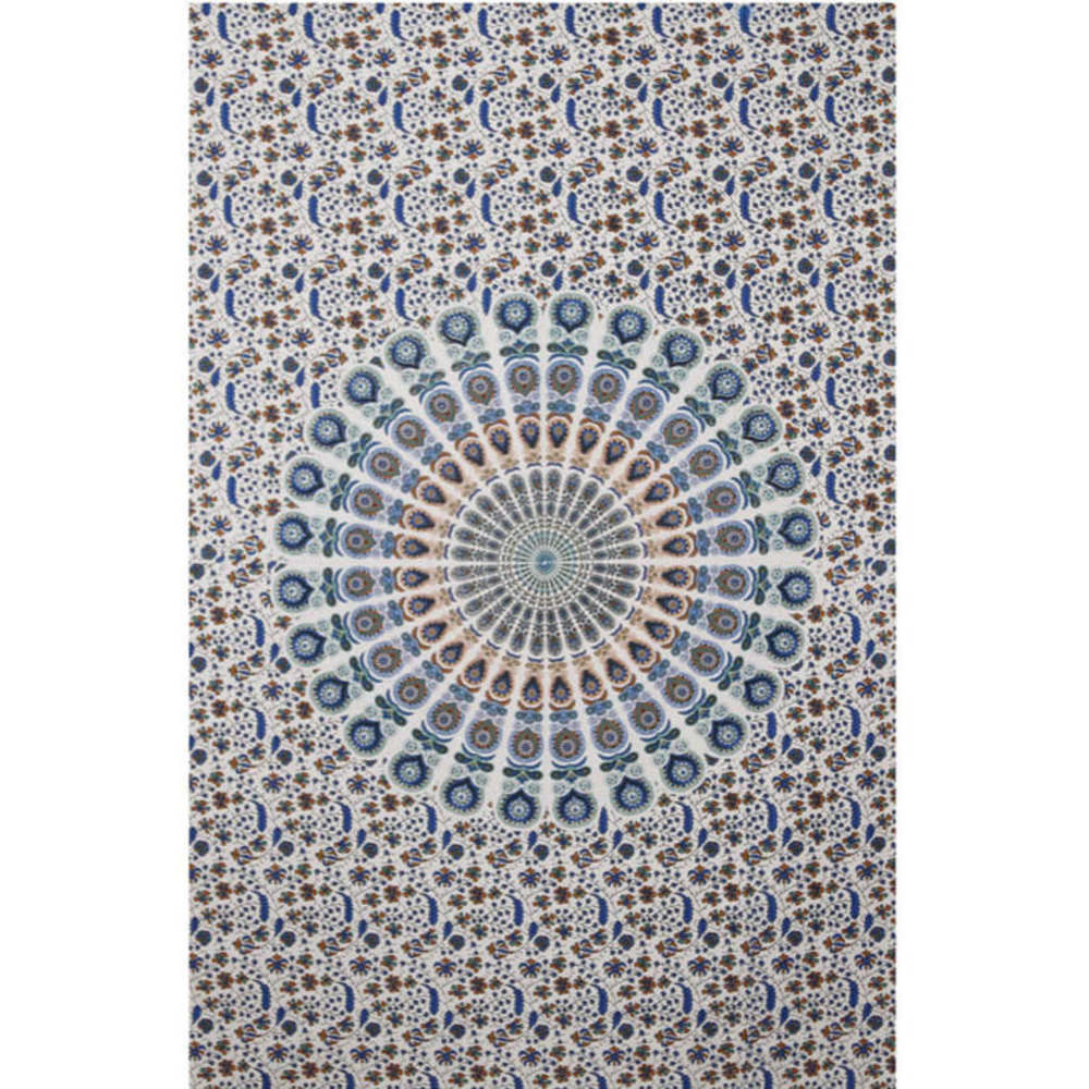 Blue-Yellow-Green Plume Tapestry by Zest For Life